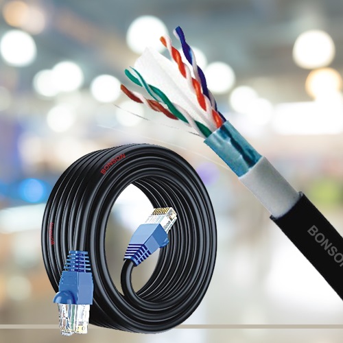 Coaxial and CAT6 surveillance cable