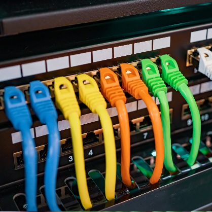 Wired CAT6 and fiber optic network