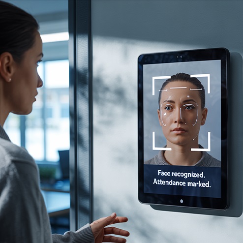 Biometric attendance and access door system